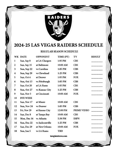 lv schedule|las vegas raider football schedule.